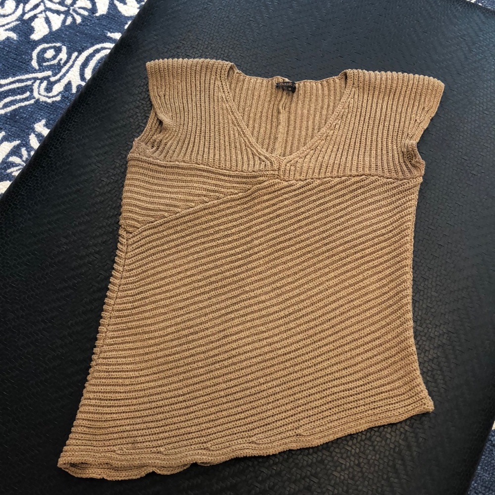 Bask golden tan asymmetrical sweater